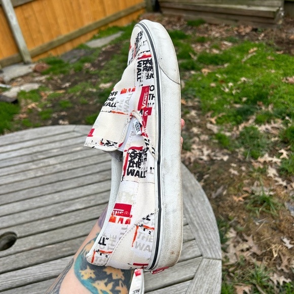 VANS Classic Slip On Packing Tape Size 13 cream‎ red  Sneakers Old Skool - Picture 5 of 9